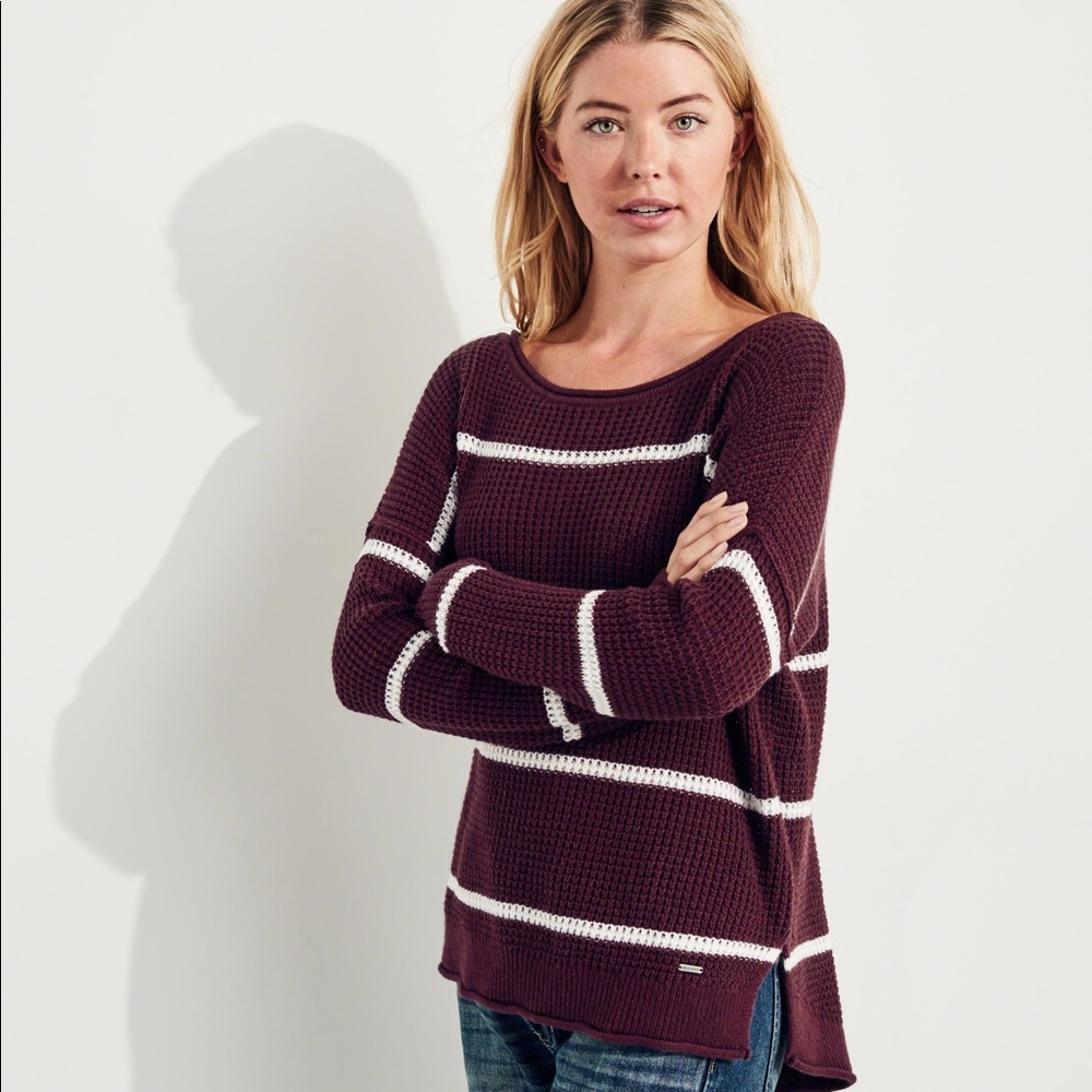 Hollister Striped Crew Neck Sweater